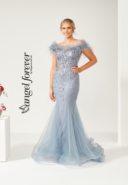 Angel Forever Mermaid Prom / Evening Dress with Feathers